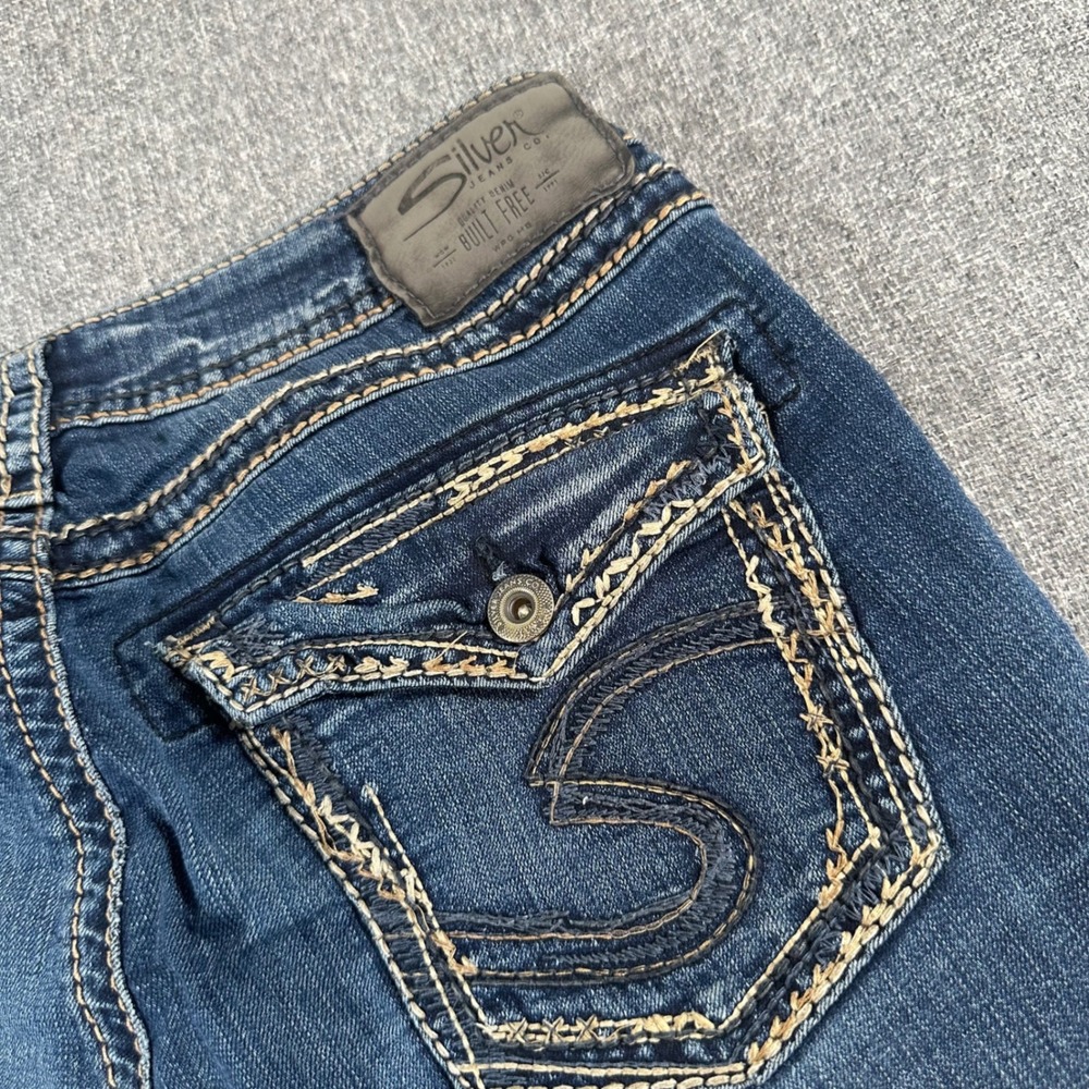 Silver Jeans Co Suki High Bootcut W28 L37 Dark Wash Curvy Super Stretch Denim